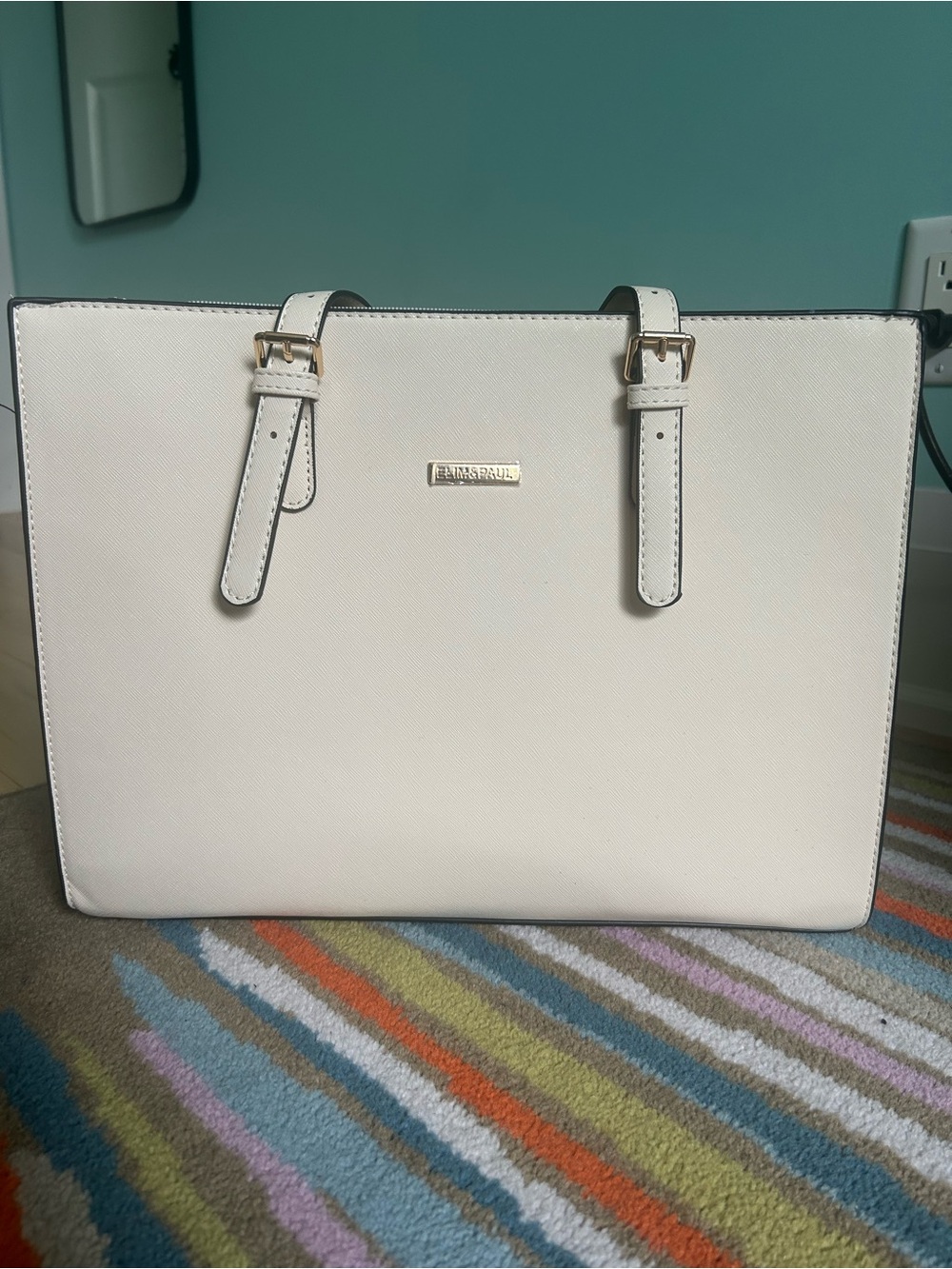 White Structured Tote Bag